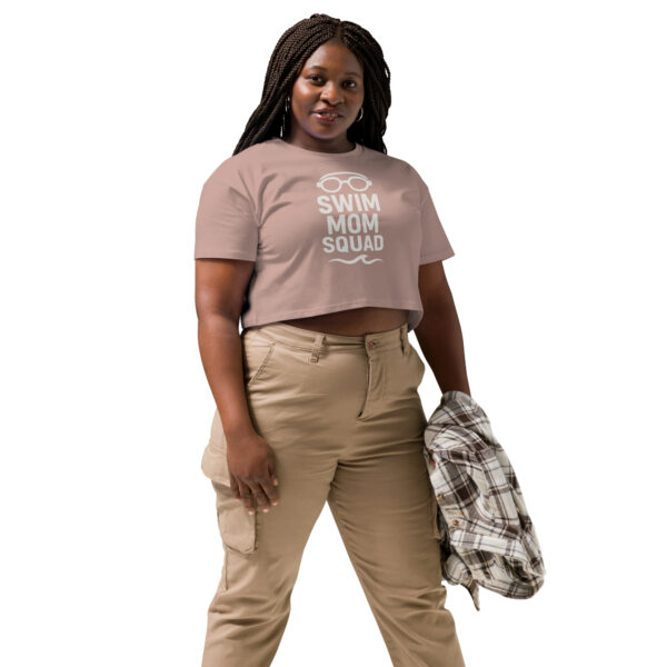 Swim Mom Squad Crop Top – Sporty, Stylish & Perfect for Pool Days - Image 3